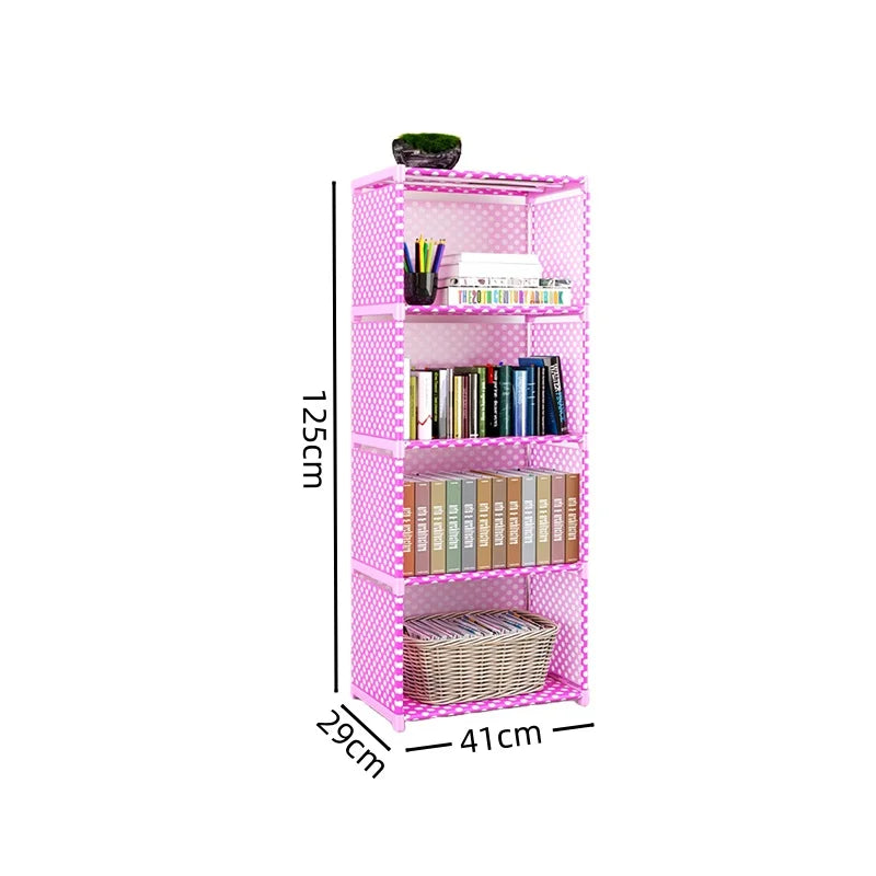 Simple Bookshelf Multi-layer Easy Assembly Bookcase Easy Assembly Book Holder Book Display Rack Book Organizer Debris Rack Shelf