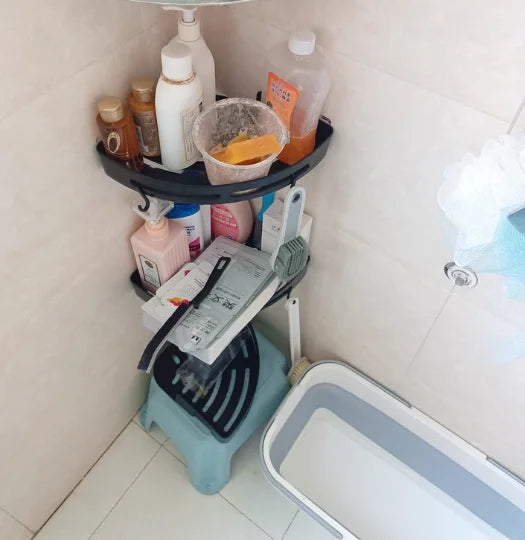Étagère de douche adhésive sans perçage (lot 1–3) – Organisateur mural étanche pour shampoings et serviettes