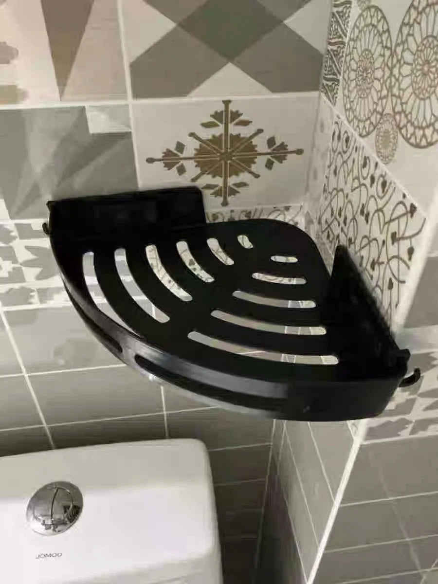 Étagère de douche adhésive sans perçage (lot 1–3) – Organisateur mural étanche pour shampoings et serviettes