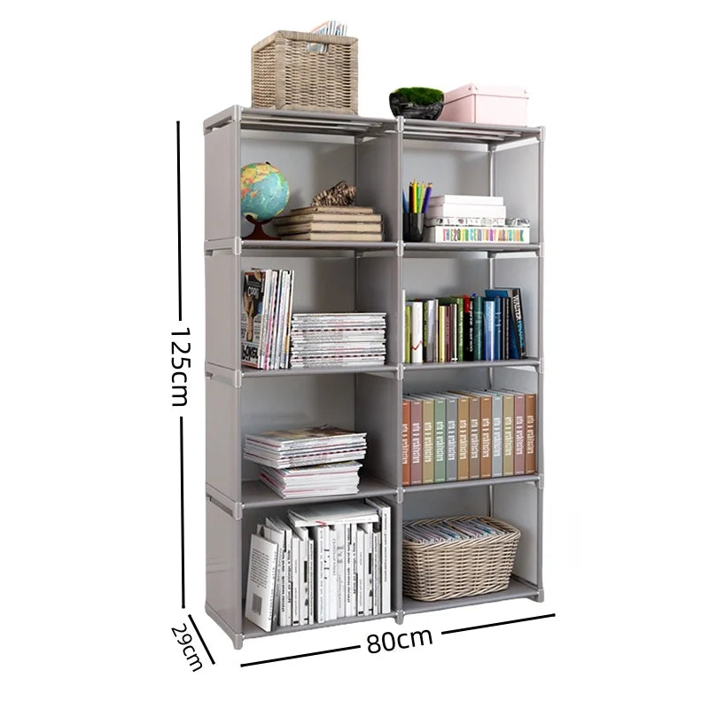 Simple Bookshelf Multi-layer Easy Assembly Bookcase Easy Assembly Book Holder Book Display Rack Book Organizer Debris Rack Shelf