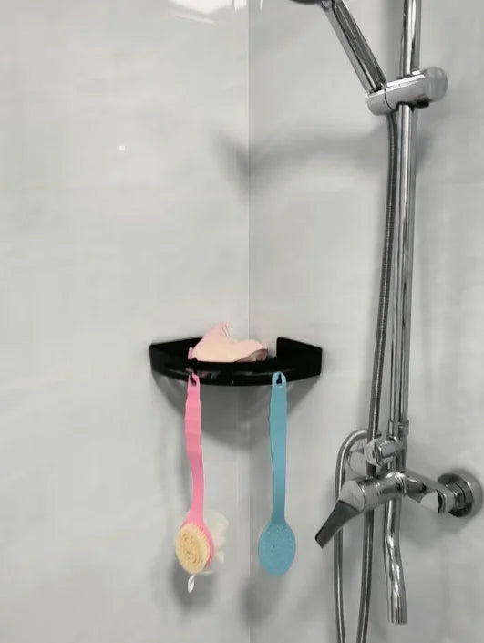 Étagère de douche adhésive sans perçage (lot 1–3) – Organisateur mural étanche pour shampoings et serviettes