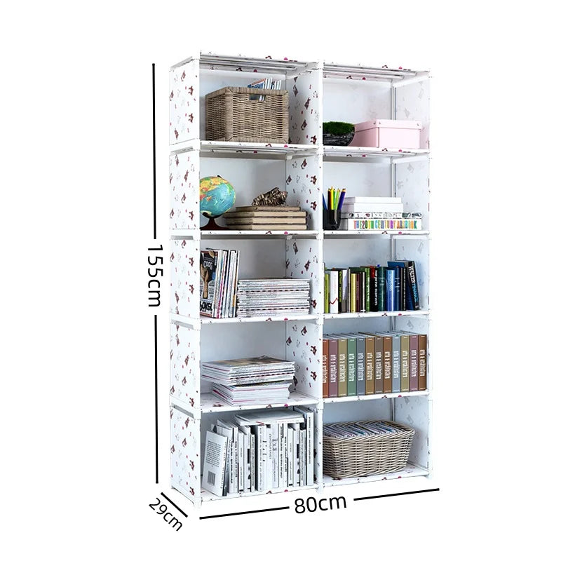 Simple Bookshelf Multi-layer Easy Assembly Bookcase Easy Assembly Book Holder Book Display Rack Book Organizer Debris Rack Shelf