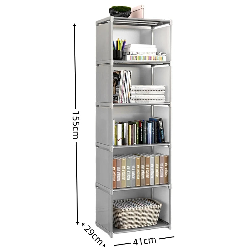 Simple Bookshelf Multi-layer Easy Assembly Bookcase Easy Assembly Book Holder Book Display Rack Book Organizer Debris Rack Shelf