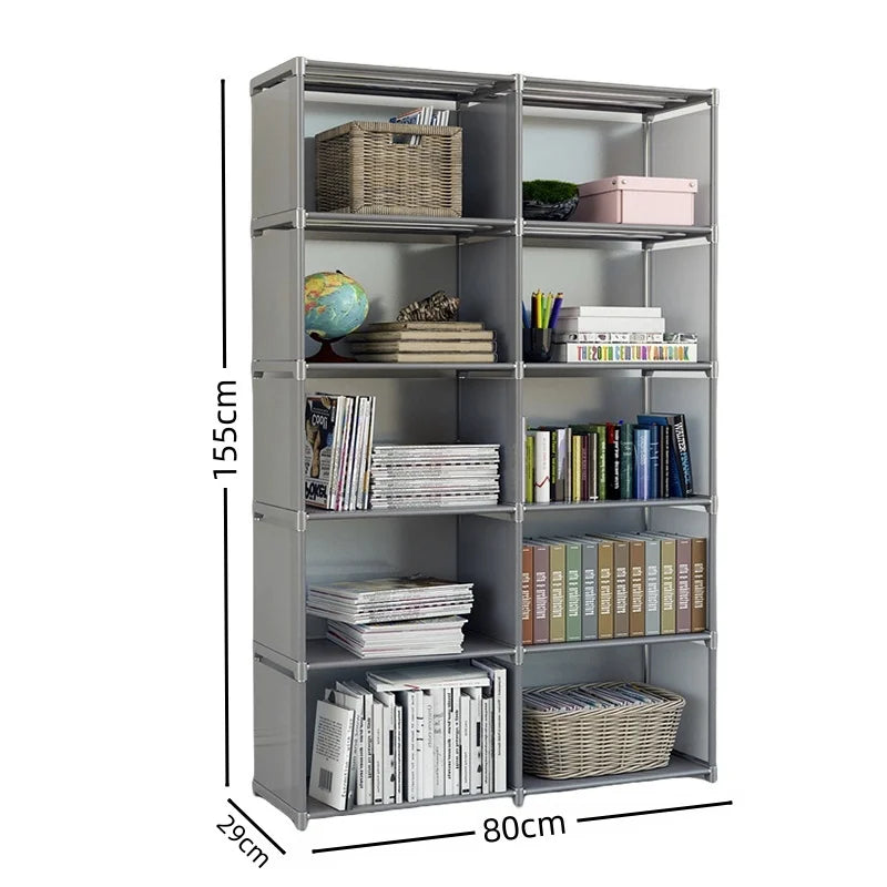 Simple Bookshelf Multi-layer Easy Assembly Bookcase Easy Assembly Book Holder Book Display Rack Book Organizer Debris Rack Shelf