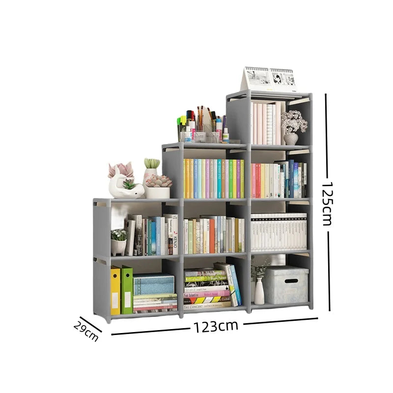 Simple Bookshelf Multi-layer Easy Assembly Bookcase Easy Assembly Book Holder Book Display Rack Book Organizer Debris Rack Shelf
