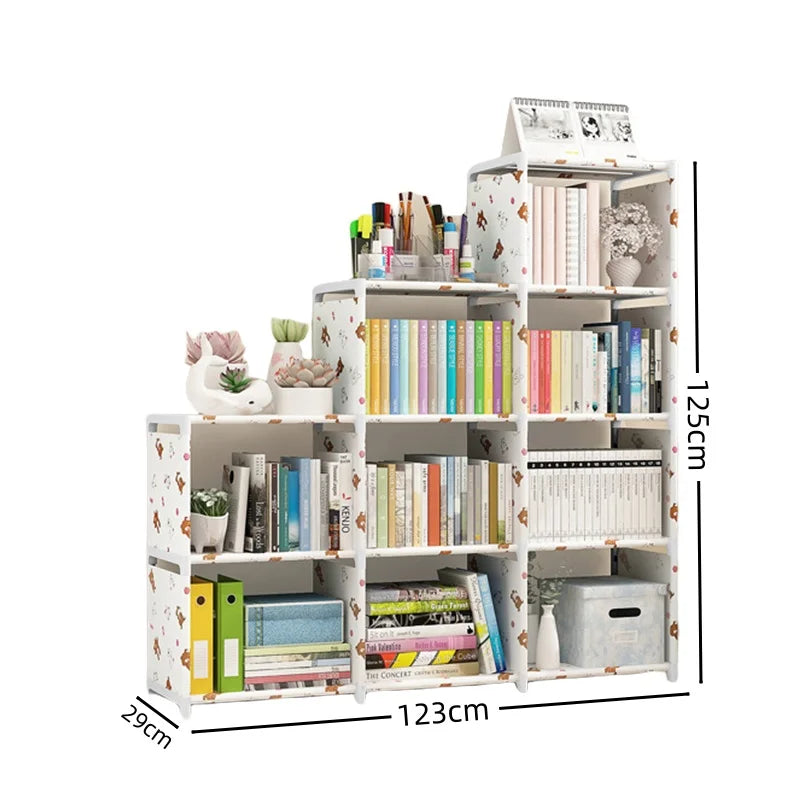 Simple Bookshelf Multi-layer Easy Assembly Bookcase Easy Assembly Book Holder Book Display Rack Book Organizer Debris Rack Shelf
